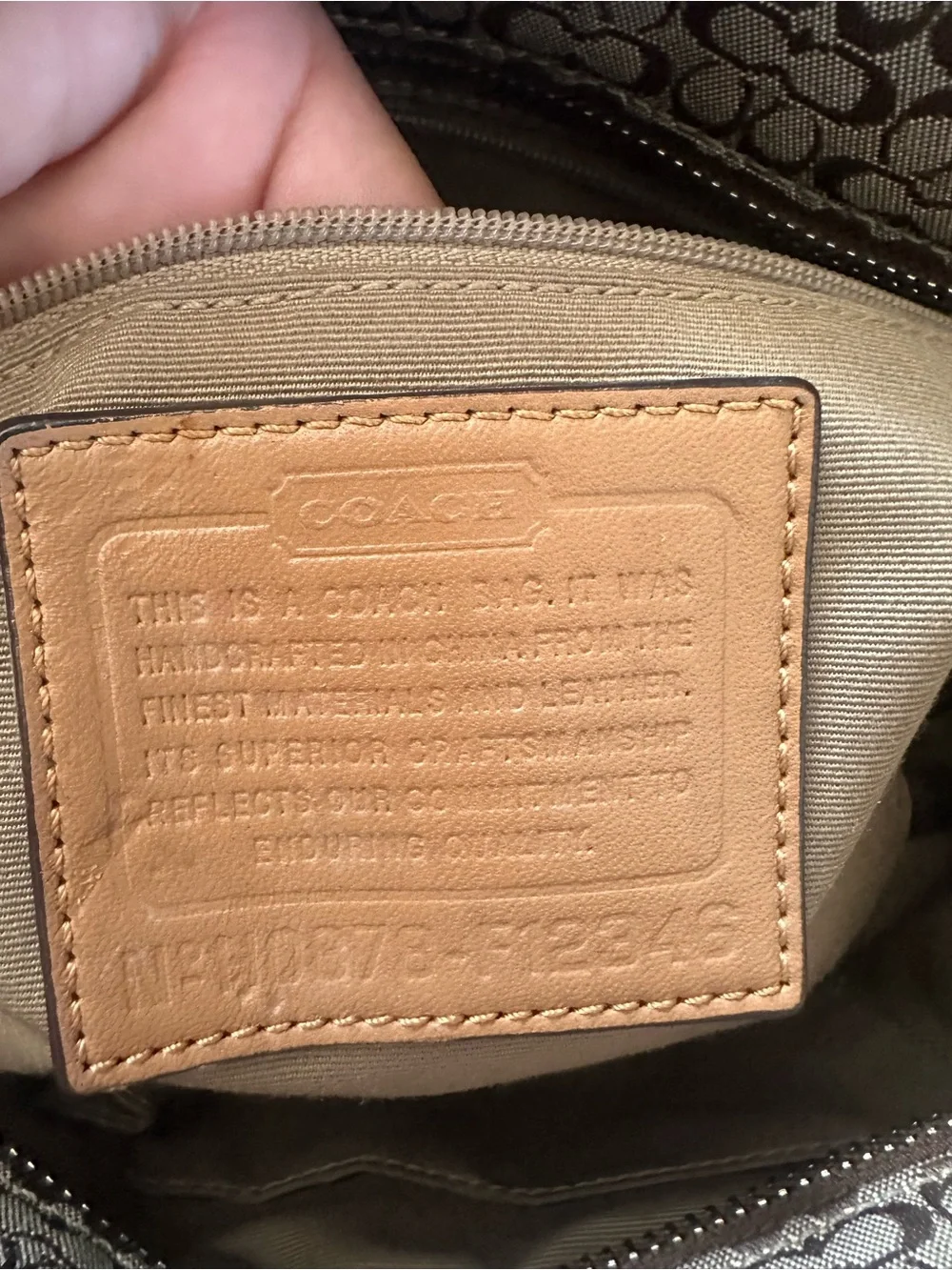 Coach Brown Signature Canvas Tote with Tan Leather Trim